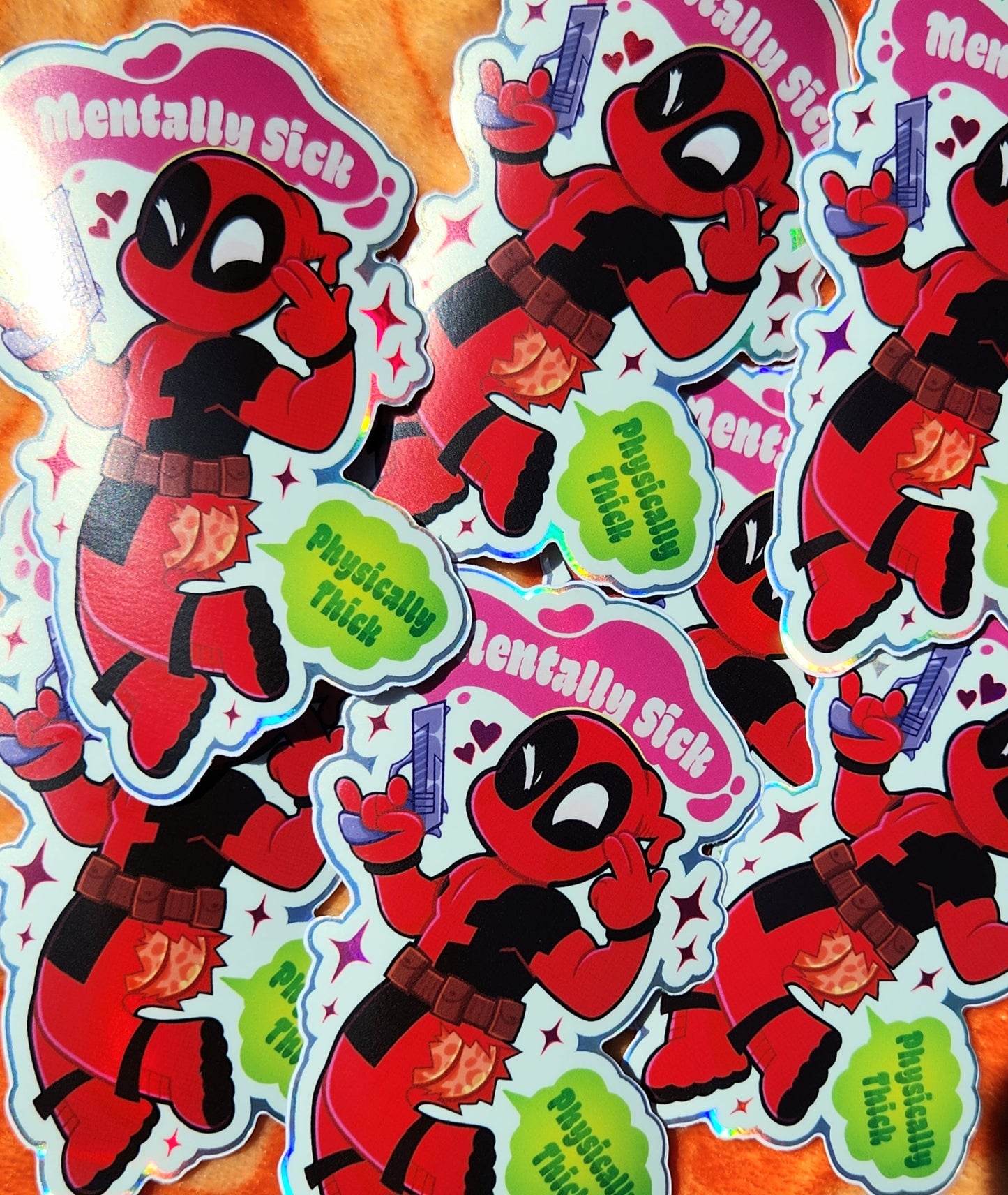 Deadpool: Mentally Sick Physically Thick Holo Sticker