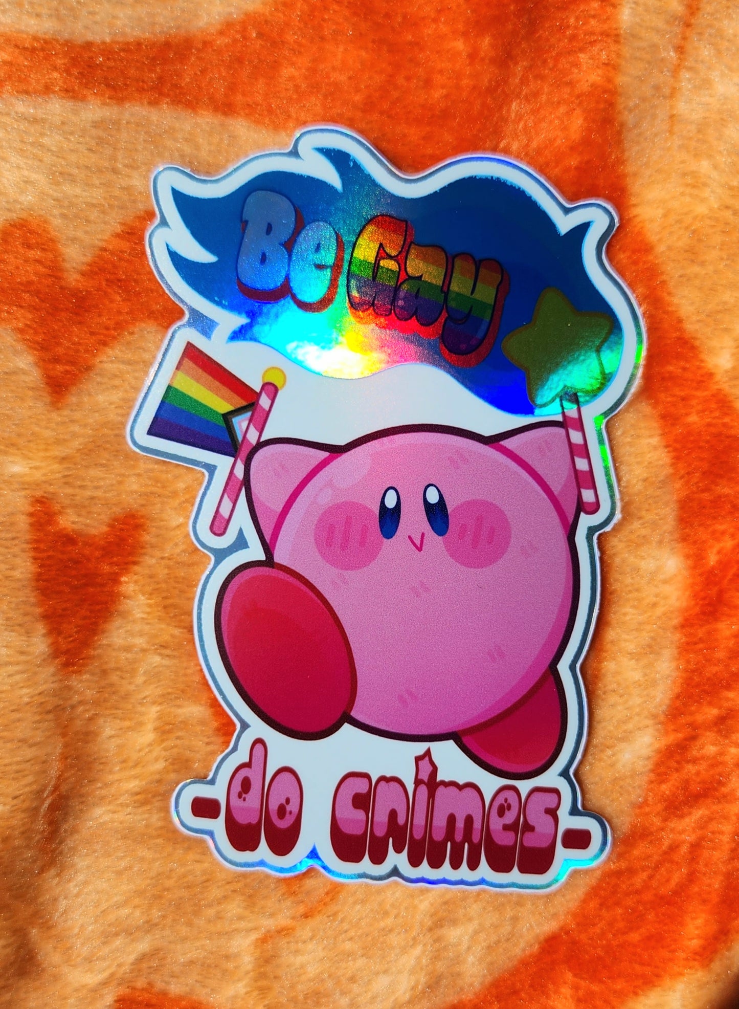 Kirby Pride Holographic Sticker