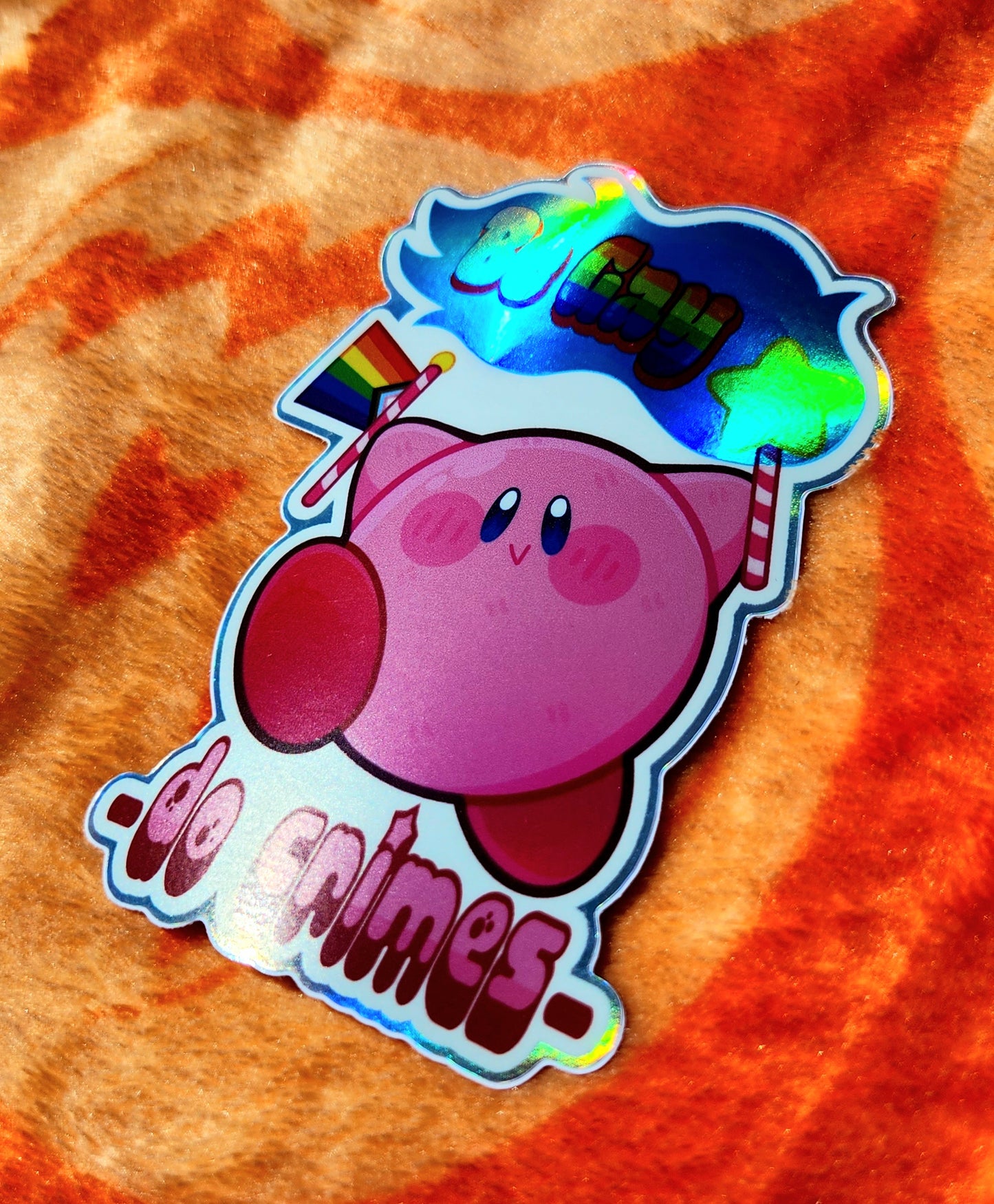 Kirby Pride Holographic Sticker