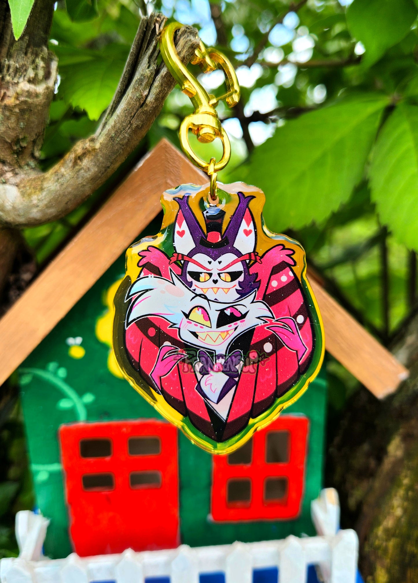 Angel Dust and Husker Vinyl Keychain
