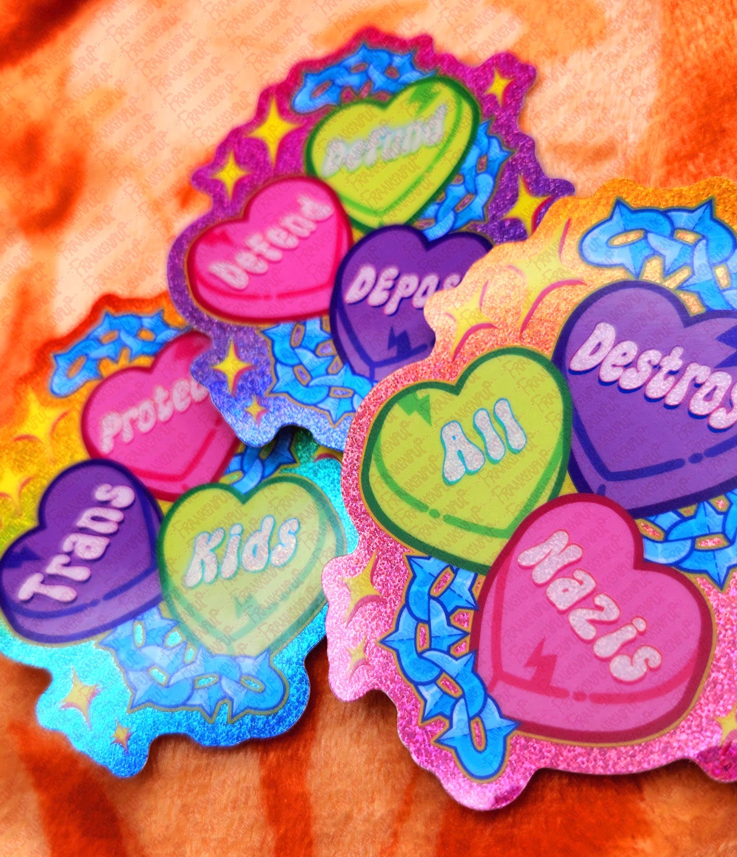 Human Rights Inspired Glitter Stickers