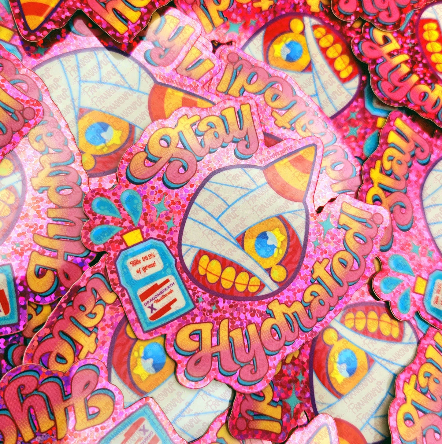 Mouthwashing Curly Sticker
