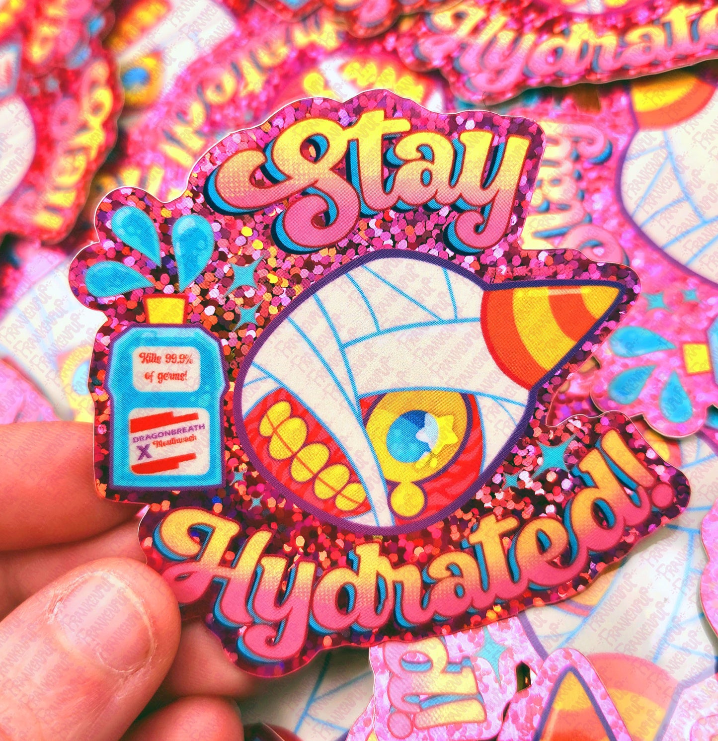 Mouthwashing Curly Sticker