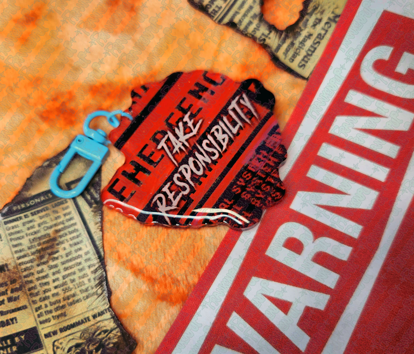 Mouthwashing Curly Keychain