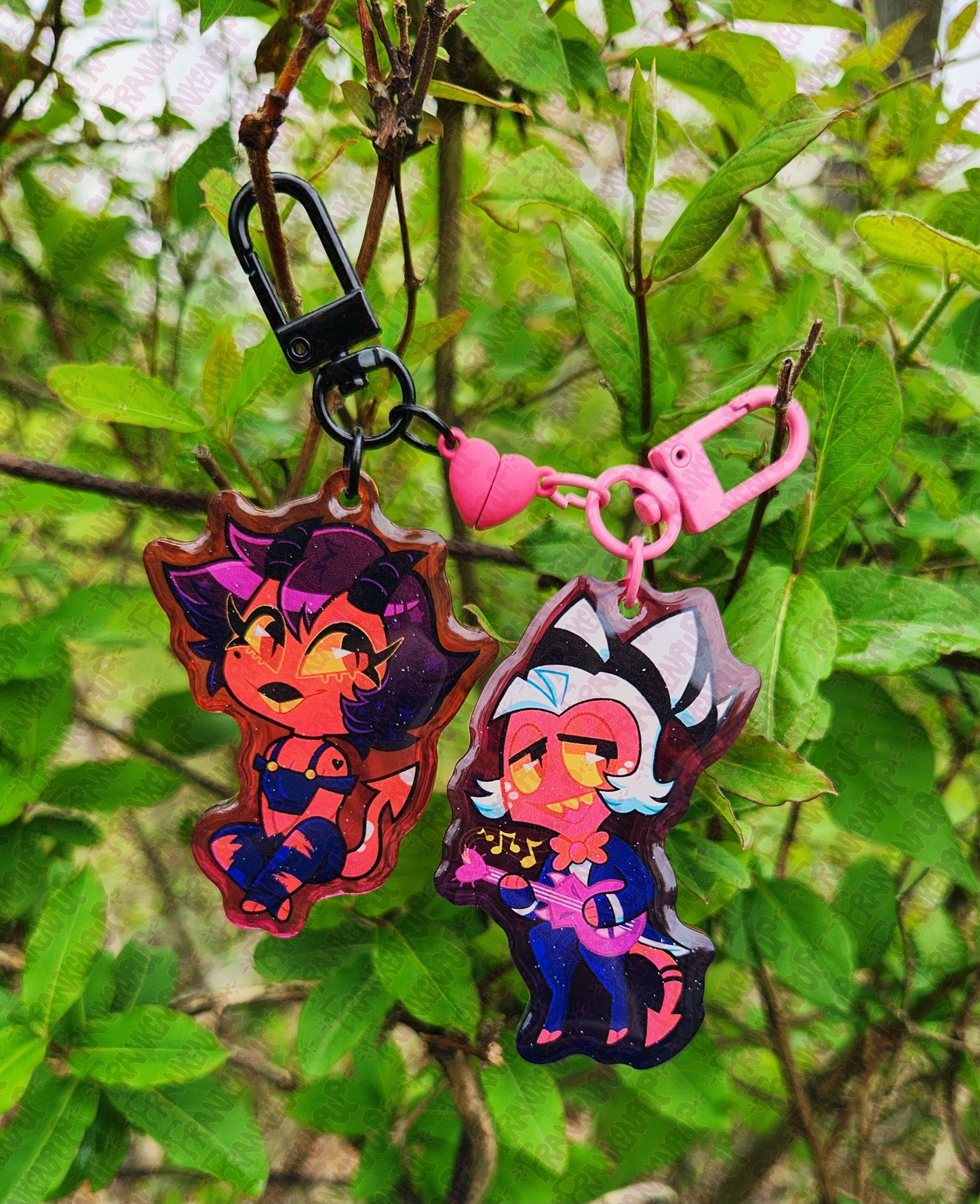 Helluva Boss Moxxi and Millie Keychains