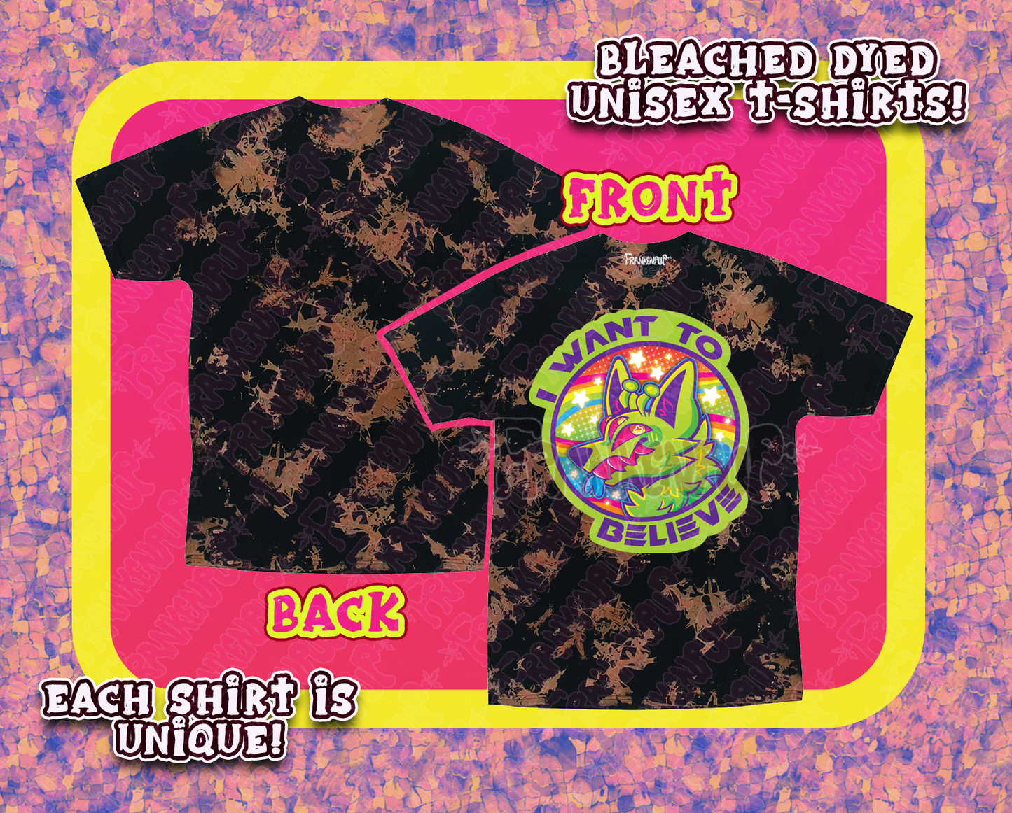 Lisa Frank Inspired Alien Doge T-Shirt