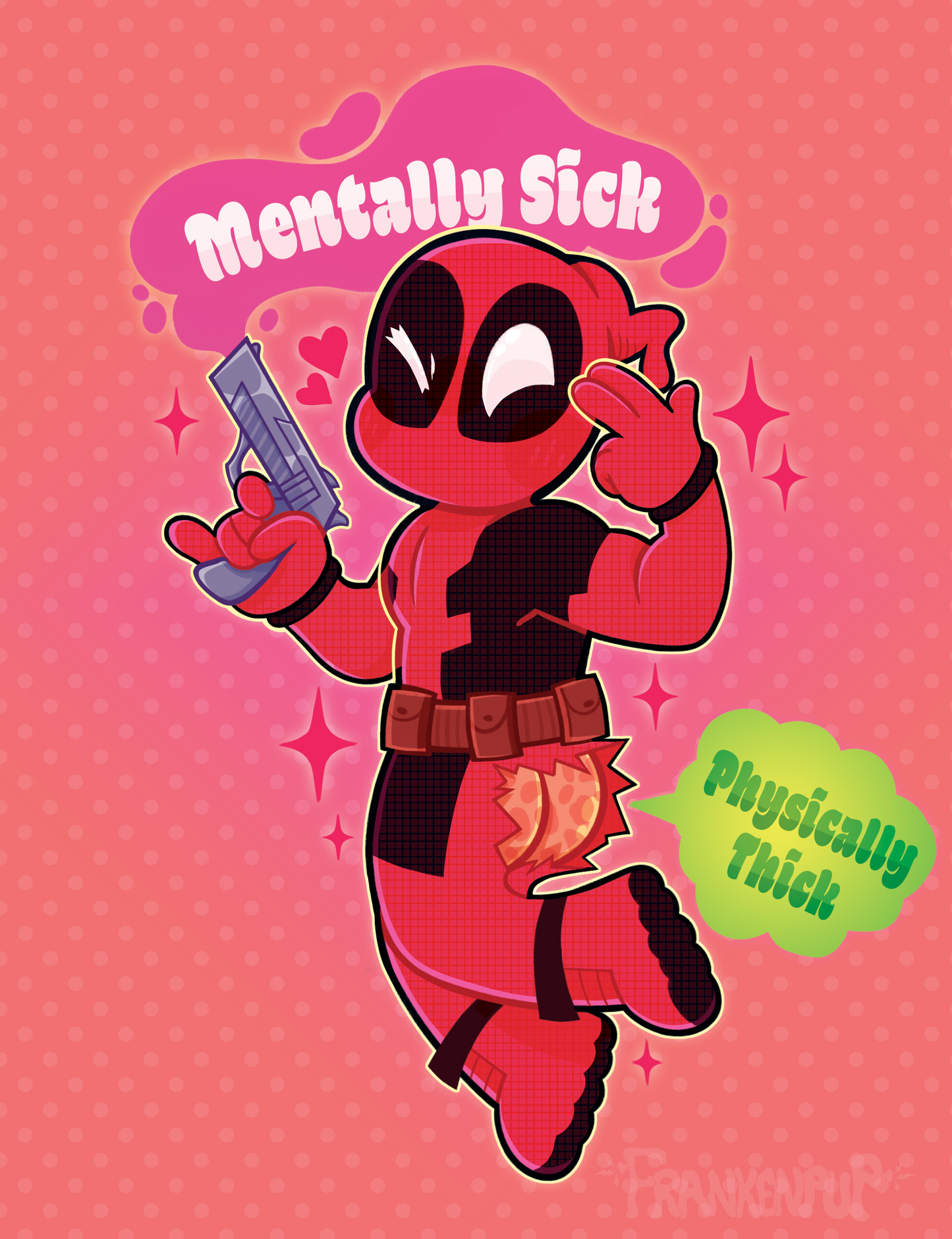 Deadpool: Mentally Sick Physically Thick Holo Sticker