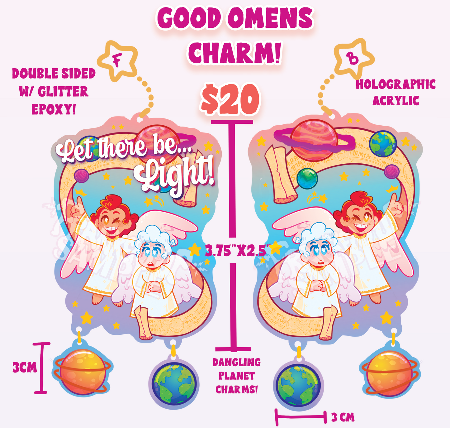 Good Omens - Let There be light Double Sided Charm