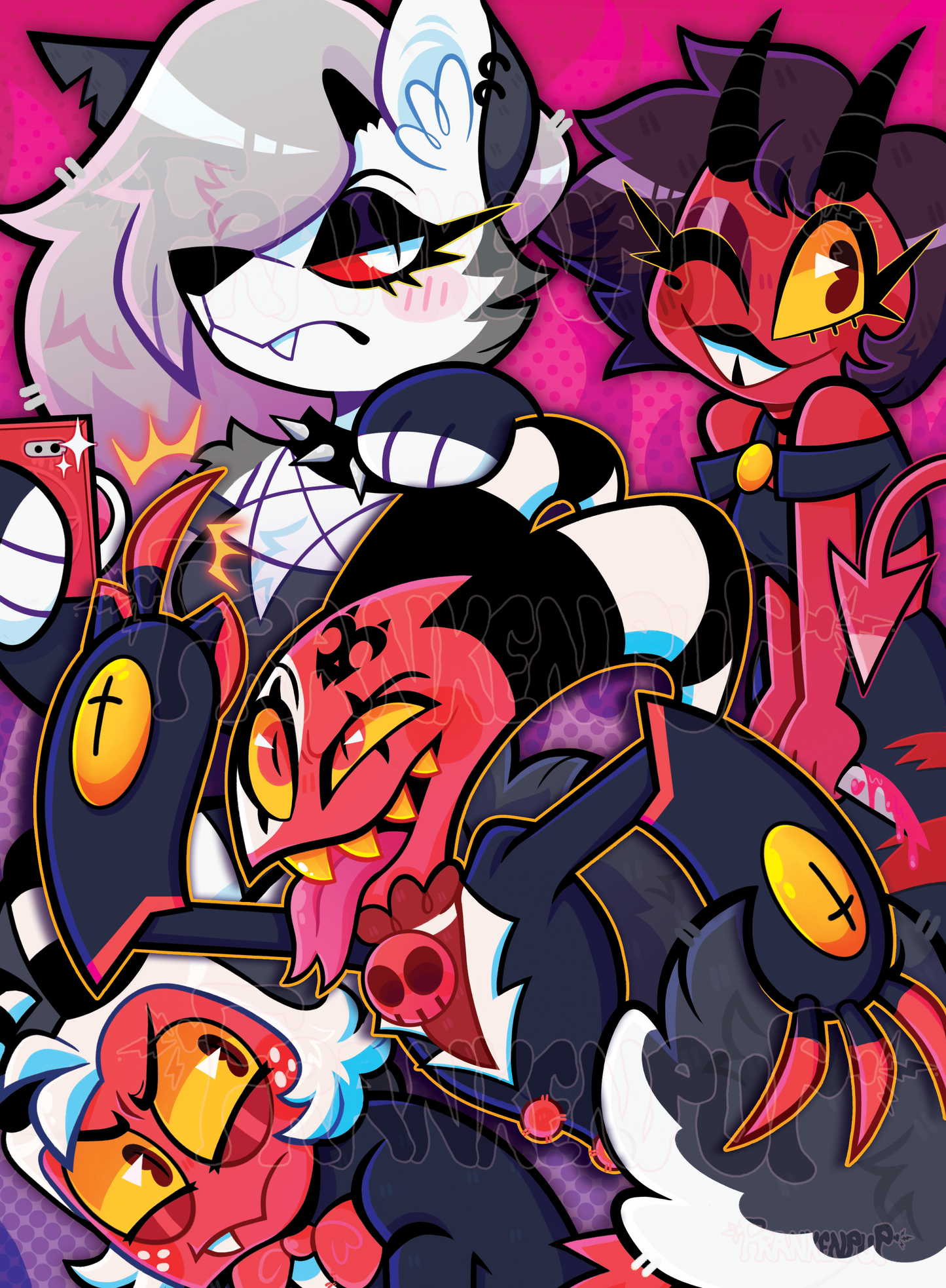 Helluva Boss I.M.P. Crew Print