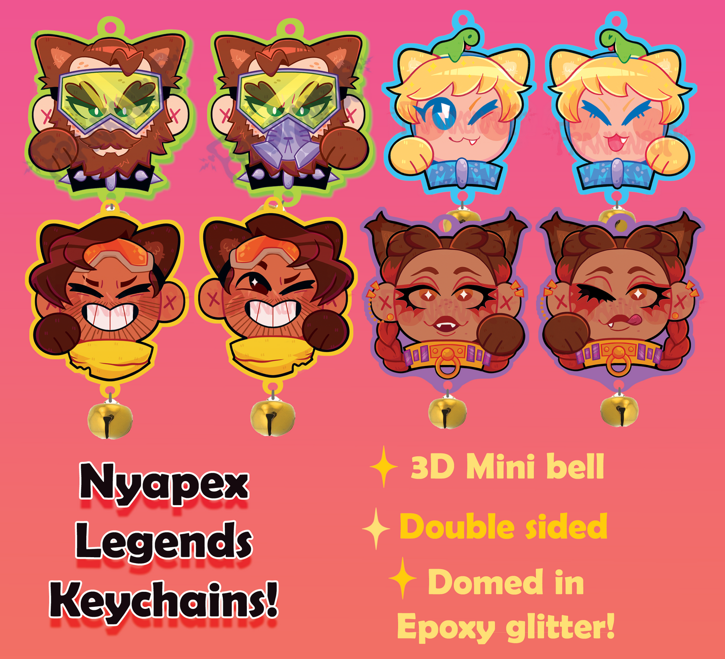 Nyapex Legends 3D bell keychains