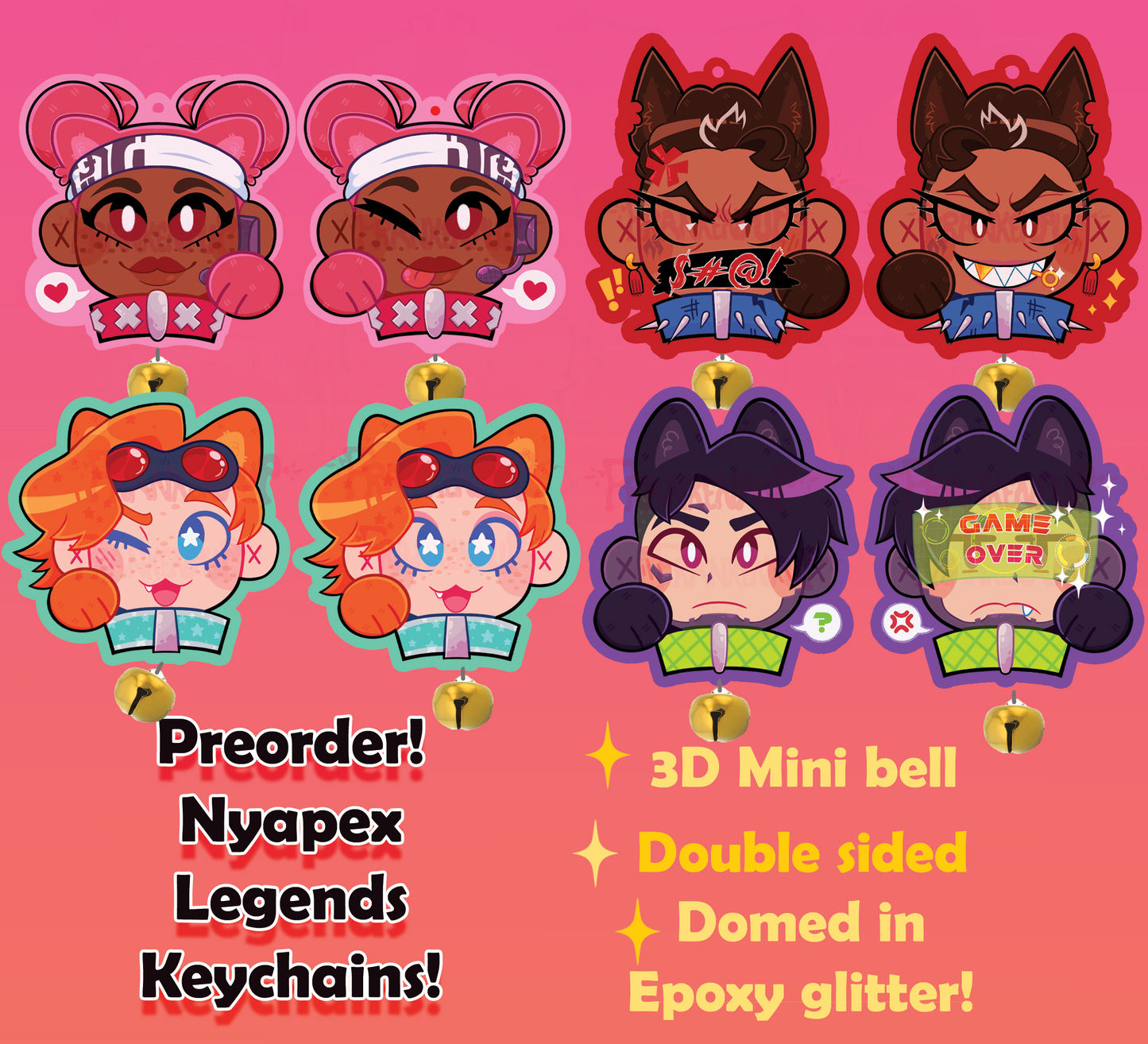 Nyapex Legends 3D bell keychains