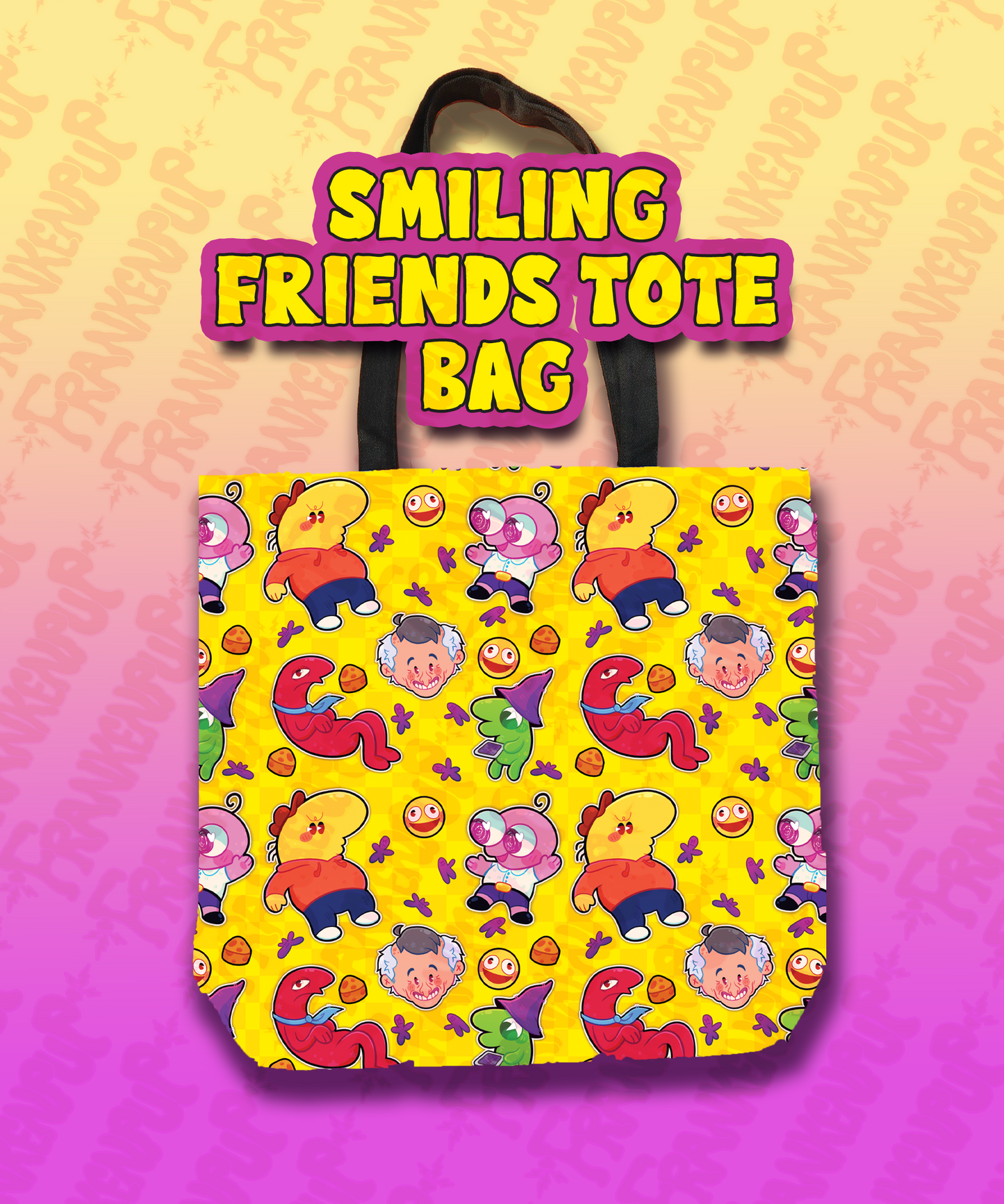 Smiling Friends Eco Friendly Reusable Tote Bag