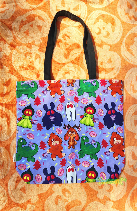 Cryptid Tea Party Eco Friendly Reusable Tote Bag