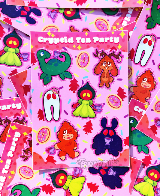 Cryptid Tea Party Sticker Sheet