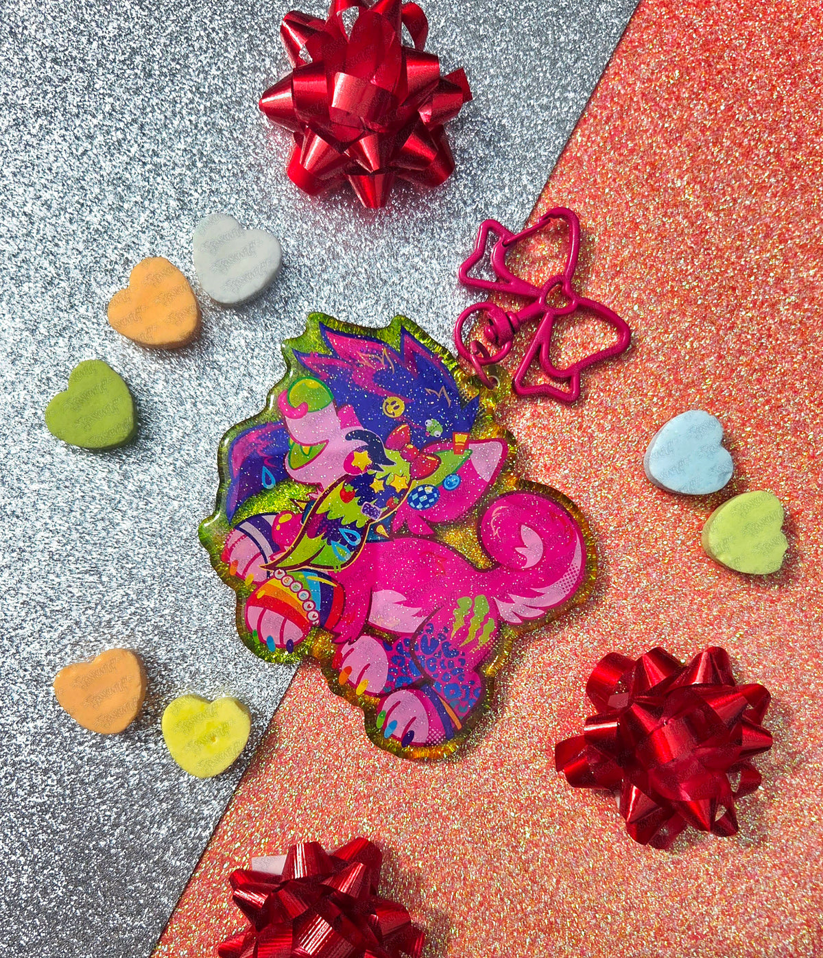 Sparkle Dog Keychain