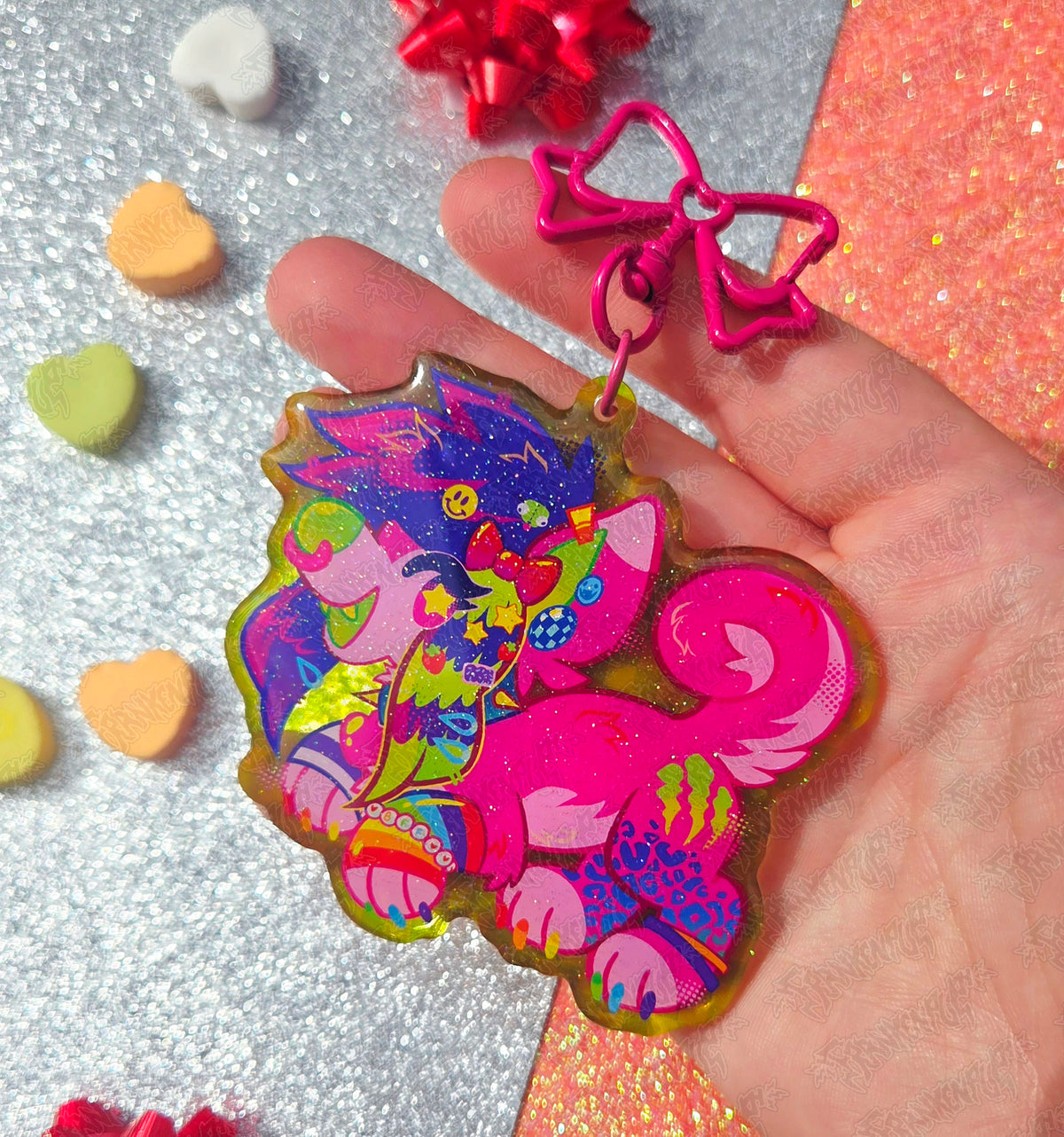 Sparkle Dog Keychain