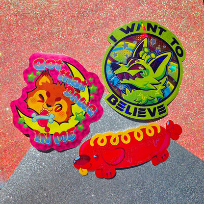 I want to Believe Holographic Bumper Sticker
