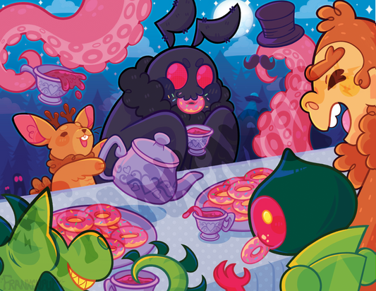 Cryptid Woods Tea Party Print