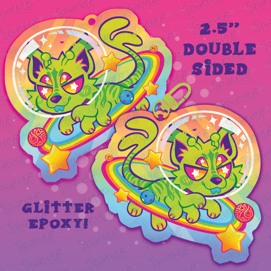 Alien Dog Keychain "I want to believe"