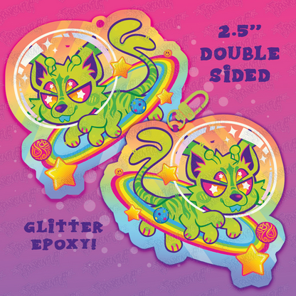Alien Dog Keychain "I want to believe"