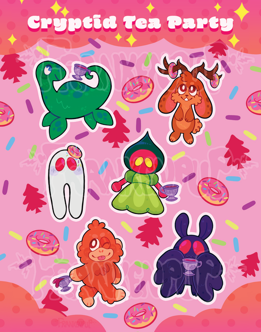 Cryptid Tea Party Print