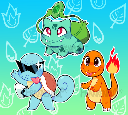 Kanto Starter Stickers